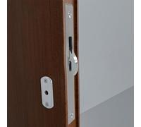 LatoYard Verrou de porte coulissante antivol pour fenêtre et meubles, sécurité en alliage d'aluminium avec clés croisées, design étroit pour porte de van, abri de jardin