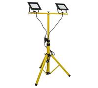 Latrans Projecteur de chantier LED avec trépied - 100 W - Double - 2 x 50 W - 6500 K - Lampe de travail - 5 m - Lampe de chantier - Lampe de chantier intérieure et extérieure réglable en hauteur