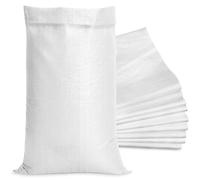 LATRAT 10 Sacs anti inondation, Sac à gravats chantier, 52g/m², Résistant et Réutilisable, En polypropylène tissé blanc (Blanc 55 * 97cm)