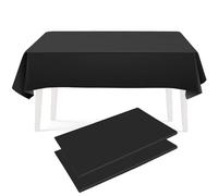LATRAT 2 Pcs Nappe Noire Couverture, nappes rectangulaires en Plastique jetables, Noires, 137 x 274 cm