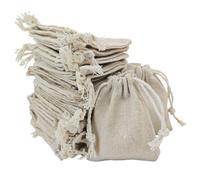 LATRAT 50 Pièces Petits Sacs en Sachet Coton, Pochon Tissu, Sac Toile de Jute Pochette Tissu Cordon Sac en Bijoux Sacs Cadeaux Sachet, 7 * 9cm