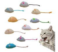 LATRAT 9 PCS Teeth Cleaning Jouet Interactif à l'herbe à Chat, Mini Souris en Peluche Jouet à Mâcher à l'herbe à Chat pour Kicking, Playing and Indoor Interacting, Color Mix