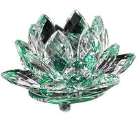 LATRAT Accessoires pour la maison Verre en cristal de lotus Fleur de lotus Bouddhiste Bougeoir Décoration Lumière de thé Économie d'énergie Étanche Forme unique Vert