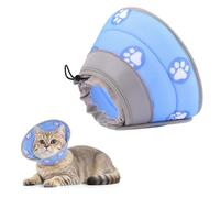 LATRAT Collier pour chat, collier réglable pour chat, pliable et doux, collier de protection doux, après chirurgie et blessures pour chats, bleu, S