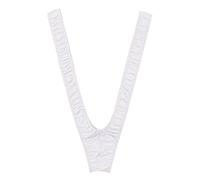 LATRAT Costume Mankini de Borat, Maillot de Bain Homme, String Sexy en Forme de V, Taille Unique, Blanc