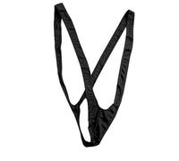 LATRAT Costume Mankini de Borat, Maillot de Bain Homme, String Sexy en Forme de V, Taille Unique, Noir