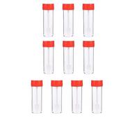 LATRAT Gobelet gradué en plastique très transparent avec cuillère 25ml gobelets pour tabourets, avec bouchon à vis, récipient scellé, pour adultes 10 pcs. pour laboratoires médicaux