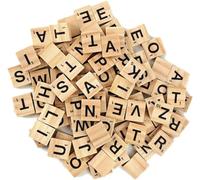 LATRAT Lot de 100 lettres de Scrabble en bois pour cadre de mariage et art mural, lettres aléatoires