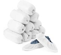 LATRAT Lot de 100 Surchaussures Jetables, Couvre Chaussure Impermeable, Chaussures jetables en Tissu non tissé pour Le Nettoyage de moquette, Protection de Sol - Blanc
