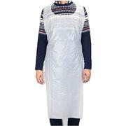 LATRAT Lot de 100 tabliers jetables imperméables et résistant aux taches en plastique pour Adultes Enfants Peinture Cuisson, blanc laiteux 80 * 120cm