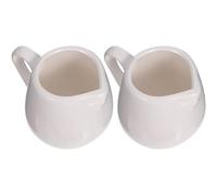 LATRAT Lot de 2 mini pots à lait en céramique blanche avec poignée - Petit pot à café, lait, sauce de cuisine, petit pichet à lait - 100 ml