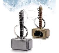 LATRAT Lot de 2 porte-clés décapsuleurs en acier inoxydable en forme de marteau pour bar, décoration de la maison et amateurs de bière