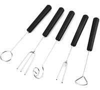 LATRAT Lot de 5 fourchettes à fondue en acier inoxydable - Embouts pour fruits - Fourchette de plongée pour chocolats et truffes - Pour faire des chocolats faits à la main