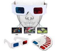 LATRAT Lot de 50 paires de lunettes 3D en papier - Rouge et bleu - Lunettes 3D anaglyphes actives - Pour jeux TV, films et DVD