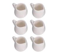 LATRAT Lot de 6 mini pots à lait en céramique blanche avec poignée, pour cuisine, café, thé, lait, crème, sauce - 100 ml