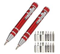 LATRAT Lot de tournevis 8 en 1 Mini gadgets pour réparation, 4 croix et 4 mini plats, kit d'outils de réparation pour PC, lunettes, montres, téléphone portable, ordinateur portable, etc (rouge)