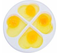 LATRAT Oeufs Simples Micro-Ondes Omelette pour Four à Micro-Ondes, cuiseur à œufs frits pochés, cuiseur à œufs en Plastique, Four à Micro-Ondes, Blanc, en Forme d'œuf, pour jusqu'à 4 œufs