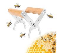 LATRAT Pince en nid d'abeille avec poignée en bois en acier inoxydable, outil en nid d'abeille, pince d'apiculteur pour protéger contre les piqûres d'abeilles