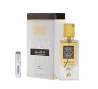 Lattafa Ana Abiyedh Leather Eau de parfum arabe unisexe longue durée avec atomiseur rechargeable, parfum avec notes de cuir, genévrier, framboise et iris (Ana Abiyedh Leather)
