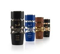 Lattafa ASAD Coffret cadeau 4 pièces 25 ml - Collection de parfums orientaux pour homme | Asad, Elixir, Bourbon & Asad Zanzibar