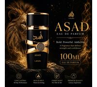 Lattafa Asad EDP 100ML Parfum pour homme Parfum de longue durée, épicé chaud, boisé, vanille, ambre Verre