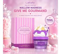 Lattafa Give Me Gourmand Mallow Madness 70ML Eau De Parfum Pour Femmes Parfum Doux Guimauve Dessert Longue Tenue Verre