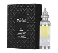 Lattafa Haakem Huile de parfum pure concentrée, flacon en verre de luxe avec couvercle argenté 20 ml