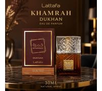 Lattafa Khamrah Dukhan 30ml, Cadeau pour les vacances, la fête des mères, l'anniversaire Verre