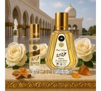Lattafa - Oud Mood 50ml Eau de parfum & Roll on Musc Oud Mood 10ml EAU DE PARFUM 50MLNote de tête : Safran, rose, piment doux Note de coeur : Caramel, résines, patchouliNote de fond : Oud, ambre, ence