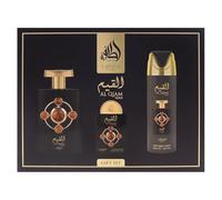 Lattafa Pride Al Qiam Gold Set de 3 pièces (3,4 oz, 0,67 oz EDP ; 6,67 oz Body Spray)