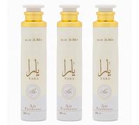 Lattafa Yara Air Freshener Spray - Parfum Arabe pour Environnements, Parfum Oriental de Luxe, Blanc et Or, 300 ml x 3 pièces