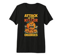 L'Attaque des Oranges Amusante Rétro Horreur T-Shirt Haut de Gamme