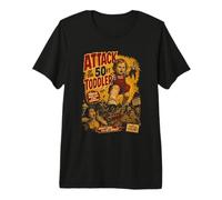 L'Attaque du Géant Bébé Parodie Vintage Papa Rétro T-Shirt Haut de Gamme