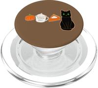 Latte aux épices à la Citrouille, Tarte et Chat Noir Kawaii Love Fall PSL PopSockets PopGrip pour MagSafe