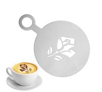 Latte-n - Forme de café - Motif flocon de neige - Rose et cœur | Décorations décoratives réutilisables en acier inoxydable pour chocolat chaud, Saint-Valentin