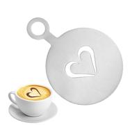 Latte-n - Motif café - Réutilisable - Décoratif | 12 cm modèle d'art pour chocolat chaud pour la Saint-Valentin, décoration de café, gâteau à flocons d'avoine, cupcakes