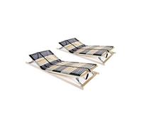 Sommiers À Lattes 2 Pcs Avec 42 Lattes 7 Zones 90x200 Cm