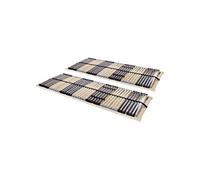 vidaXL Sommiers à lattes 2x – Base de lit simple 90x200 cm – 42 lattes 7 zones