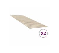 vidaXL Sommiers à Lattes avec 48 Lattes 2 pcs 80x200 cm