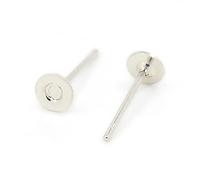 L'attrape-rêve 1 Lot de 50 Clous d'oreilles avec Plateau pour Support fimo, Perles, sans Plomb, diamètre Support 4 mm, Longueur 11 mm Livraison Gratuite en France métropolitaine (Argent)