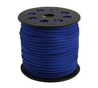 L'attrape-rêve 3 mètres de Cordon Plat en Daim, Couleur Bleu foncé pailleté, épaisseur 3 mm