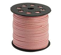 L'attrape-rêve 3 mètres de Cordon Plat en Daim, Couleur Rose pailleté, épaisseur 3 mm