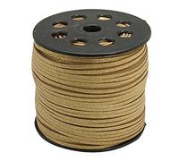 L'attrape-rêve 3 mètres de Cordon Plat en Daim, Couleur Taupe pailleté, épaisseur 3 mm