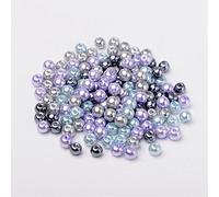 L'attrape-rêve lot de 100 perles rondes multicolores nacrées dans les tons de gris et mauve diamètre 6 mm