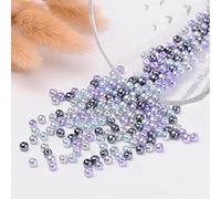 L'attrape-rêve lot de 250 perles rondes multicolores nacrées dans les tons de gris-mauve diamètre 4 mm