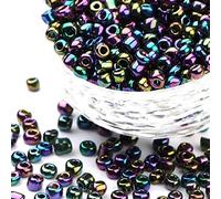 l'attrape-rêve perles de rocaille en verre multicolores foncées avec reflets lot d'environ 300 diamètre 3-4 mm