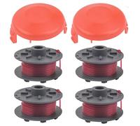 Latuwa Lot de 4 bobines de tête de débroussailleuse 05364-20 et 2 capuchons de retenue de bobine 05328-20 pour débroussailleuse Gardena Turbo SmallCut 2401