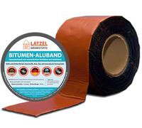 Latzel Dämmstoffe Ruban d'étanchéité autocollant en aluminium, résistant aux UV et aux intempéries, ruban de réparation épaisseur 1,5 mm rouleau de 10 mètres, couleur terre cuite/rouge brique (largeur