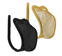 lau-fashion Lot de 2 strings C Noir Beige Transparent Homme Tanga Panty Maille Sous-vêtements S/M/L, Noir/beige, Taille Unique