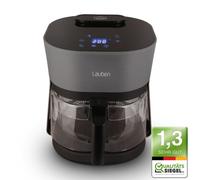 Lauben Glass&SteamAir® Fryer 4500BG, Friteuse à air chaud avec panier à friture en verre, 1300 W, 8 programmes, 4,5 litres, fonction vapeur, circulation d'air chaud à 360